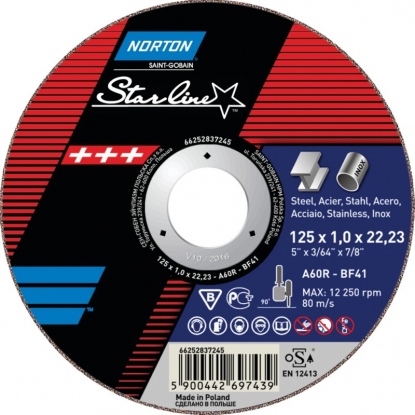 Отрезной диск Norton Star Line  A30P T41  125x2.5x22.23